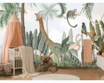 Motifs de jungle pour papier peint enfant, style aventurier