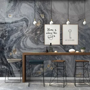 Papier peint marbre gris élégant pour décoration intérieure