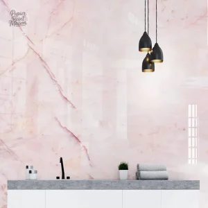 Papier peint marbré rose, élégant pour décoration intérieure
