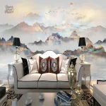 Motifs de montagne pour décoration intérieure, ambiance relaxante