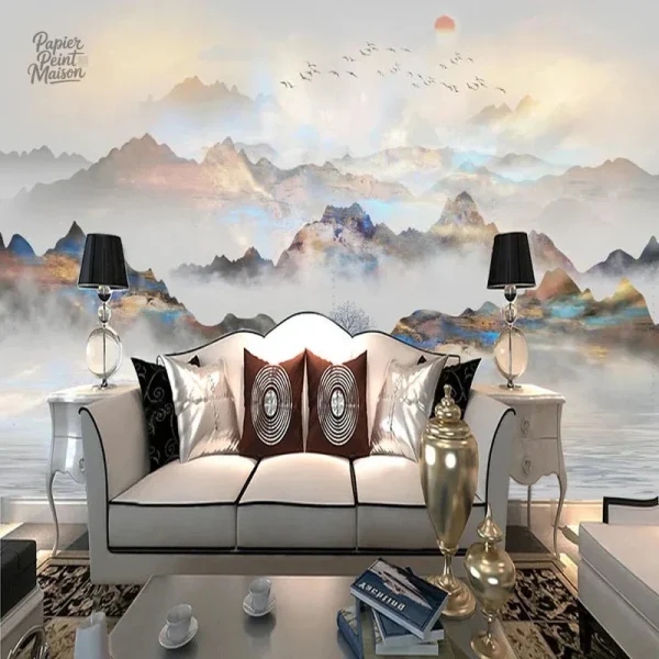 Motifs de montagne pour décoration intérieure, ambiance relaxante