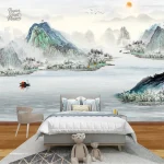 Papier peint montagne panoramique pour décoration intérieure