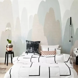 Papier peint montagne scandinave, design naturel et apaisant