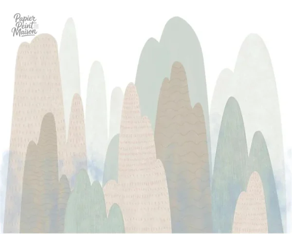 Papier peint inspiré des paysages nordiques, ambiance sereine
