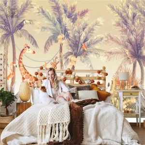 Papier peint motif jungle tropical avec feuillage luxuriant