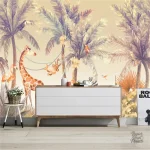 Papier peint jungle coloré, design naturel et exotique