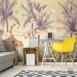 Décoration murale motif jungle, ambiance sauvage et verdoyante