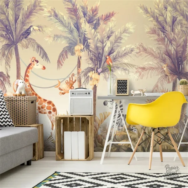 Décoration murale motif jungle, ambiance sauvage et verdoyante
