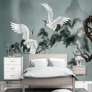 Papier peint motif oiseaux colorés