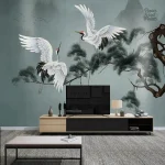 Papier peint design oiseaux stylisés