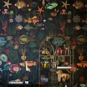 Papier peint motif poisson pour une décoration marine élégante