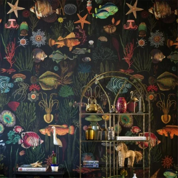 Papier peint motif poisson pour une décoration marine élégante
