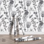 Papier peint avec design végétal contemporain et naturel