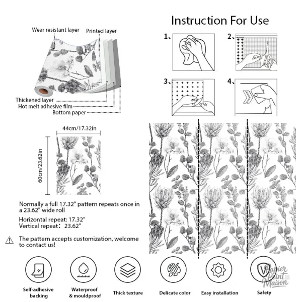 Motif végétal décoratif pour embellir vos murs avec style