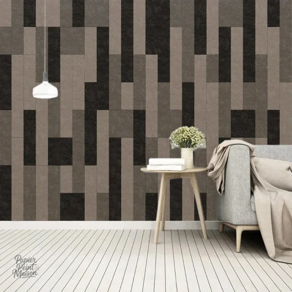 Papier peint motifs géométriques moderne pour décoration intérieure