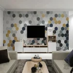 Design géométrique coloré, idéal pour revitaliser vos murs