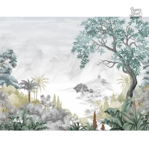 Design de papier peint avec motifs végétaux apaisants