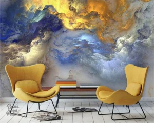 Papier peint nuage bleu pour une décoration aérienne