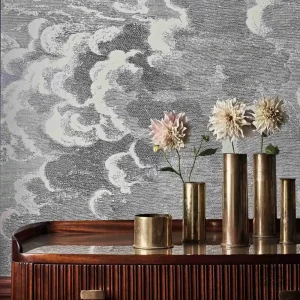 Papier peint nuage gris pour décoration intérieure