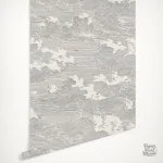 Papier peint nuage noir et blanc pour décoration intérieure