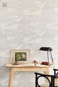 Papier peint noir et blanc, design nuageux élégant