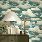 Papier peint nuages décoratif pour une ambiance aérienne