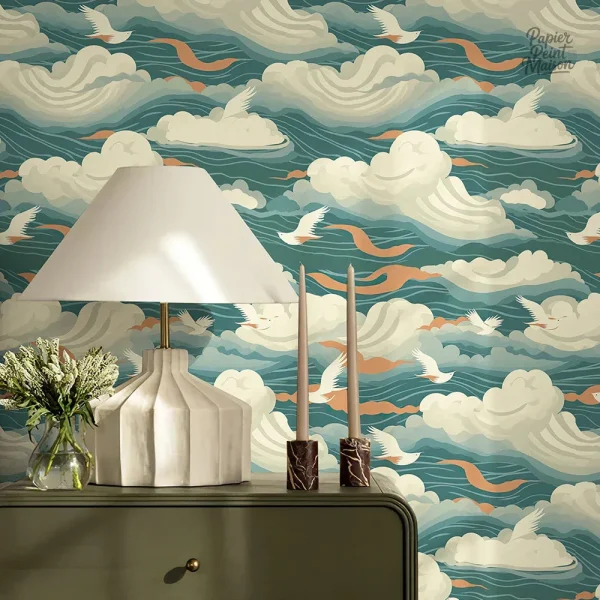Papier peint nuages décoratif pour une ambiance aérienne