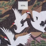 Design élégant d'oiseaux japonais sur papier peint
