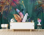 Papier peint tropical palmier pour salon