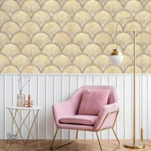 Motif de palmier beige sur fond neutre pour un style apaisant