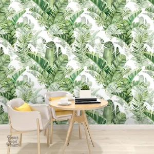 Design de papier peint palmier pour décoration intérieure