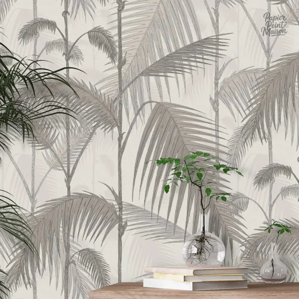 Design de palmier en noir et blanc pour ambiance tropicale