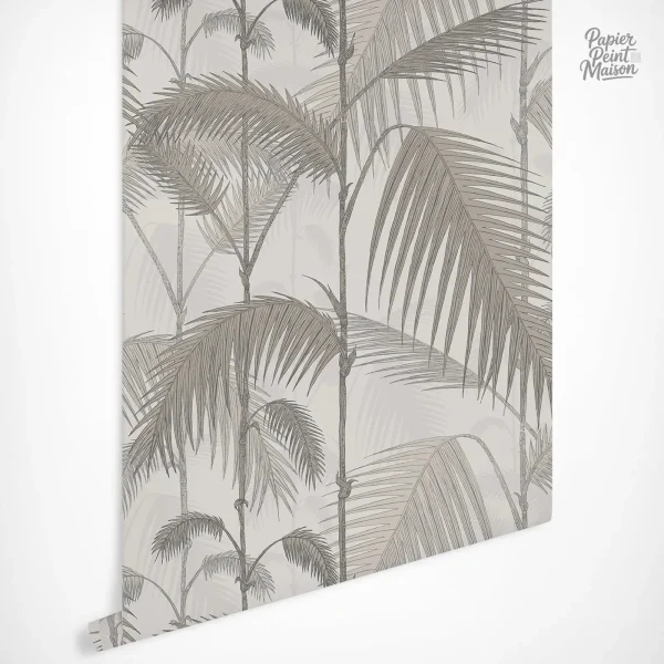 Papier peint inspiré des palmiers, style monochrome chic