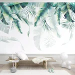Papier peint palmier vert élégant pour décoration intérieure