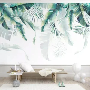 Papier peint palmier vert élégant pour décoration intérieure