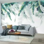 Motif de palmier vert sur papier peint pour un style tropical
