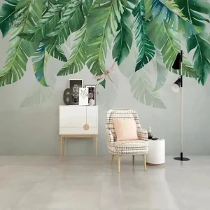 Papier peint avec motifs de palmiers pour ambiance relaxante