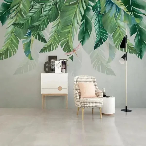 Papier peint avec motifs de palmiers pour ambiance relaxante