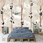 Papier peint panda en motif forêt apaisant