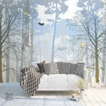 Design naturel avec arbres pour un intérieur apaisant