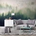 Papier peint tendance nature, ambiance forestière