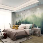 Papier peint mural évoquant la sérénité des arbres