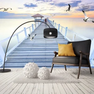 Papier peint panoramique bord de mer pour une décoration marine