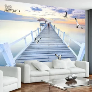 Papier peint inspiré de la mer, ambiance côtière et relaxante