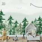 Papier peint panoramique forêt enfant