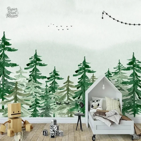 Papier peint panoramique forêt enfant