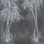 Papier peint forêt élégante monochrome