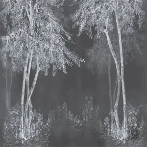 Papier peint forêt élégante monochrome