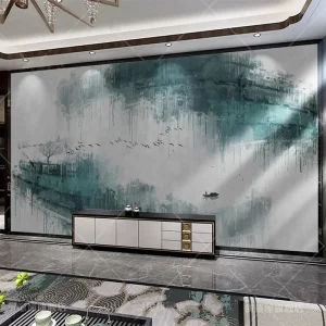 Papier peint japonais, design panoramique pour intérieur moderne