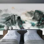 Décor mural montagneux, ambiance tranquille et immersive